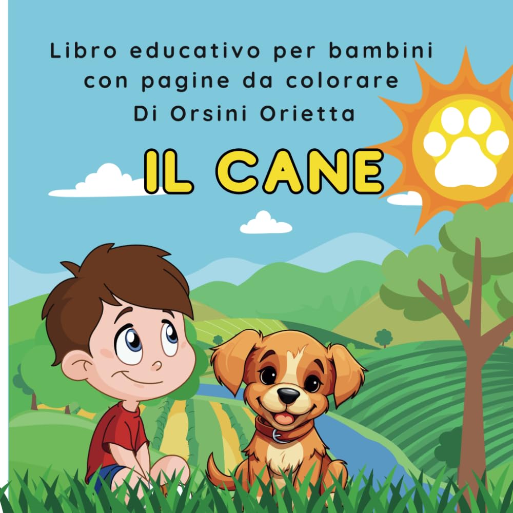 Copertina del libro Il Cane, libro da colorare per bambini
